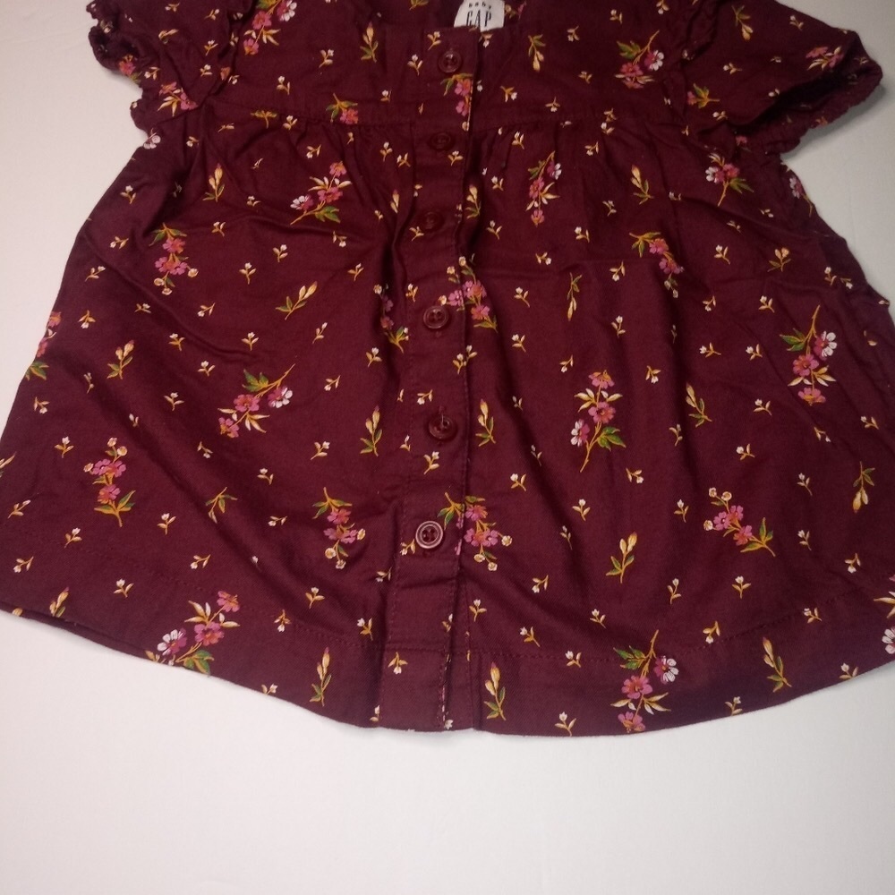 Girls Gap floral short sleeve button down shirt - Picture 9 of 14